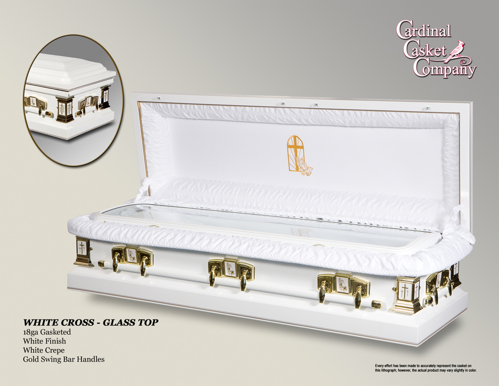 White Cross Glass Top